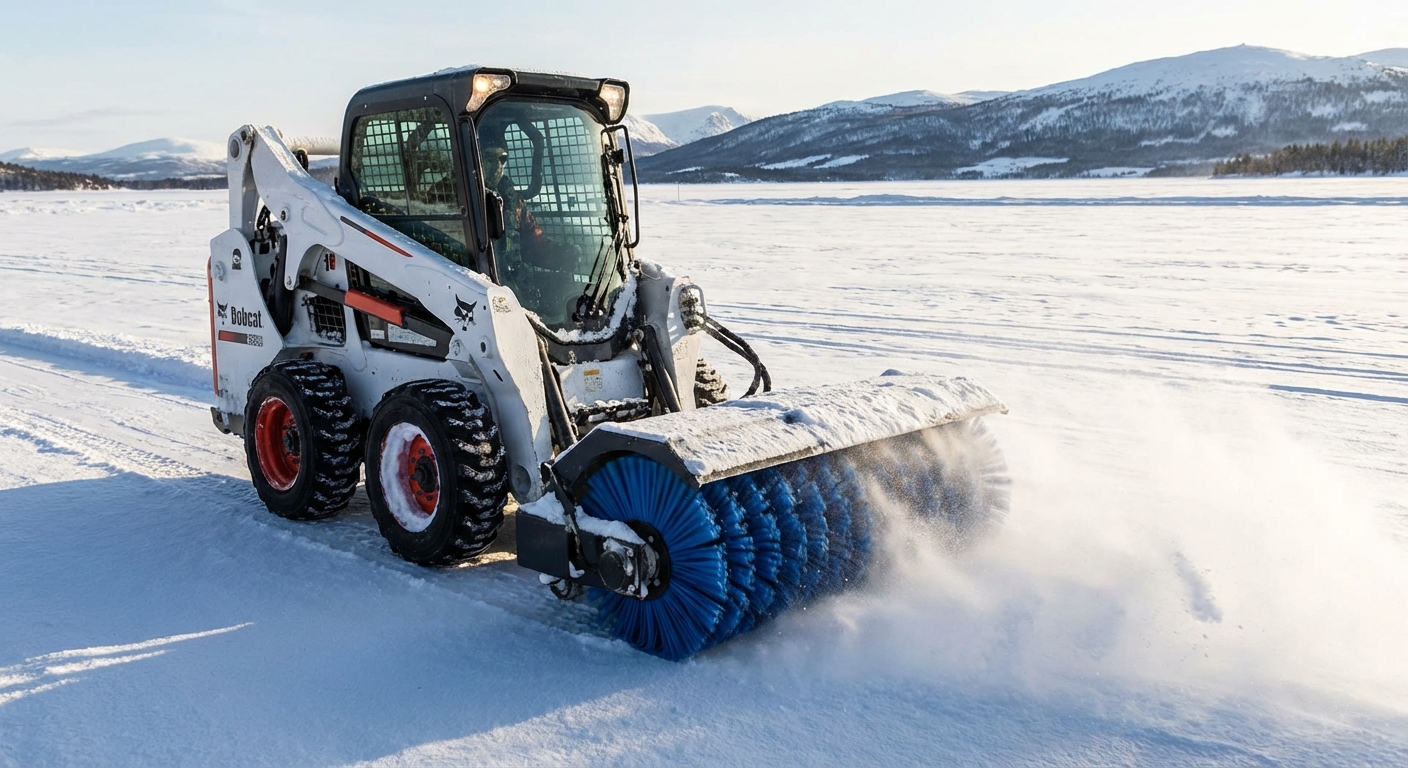 Bobcat Sweeper Snowfield