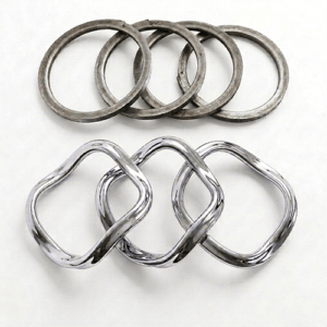 flat and convoluted metal ring