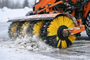 Snow Removal Wafer Brushes That Clear Hardpack